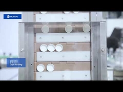 Máquina de enchimento e nivelamento de enxaguatório bucal, máquina de nivelamento com tampa redonda