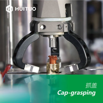 Máquina tampando do servo automático giratório versátil de Huituo para a bomba da loção, a disco-parte superior e o tampão de Yorker