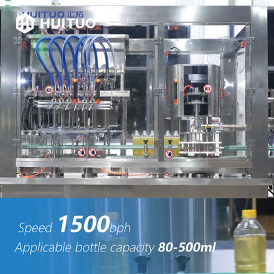 Estojo compacto 2 multifuncionais de Huituo em 1 máquina tampando de enchimento 1500bph do óleo comestível