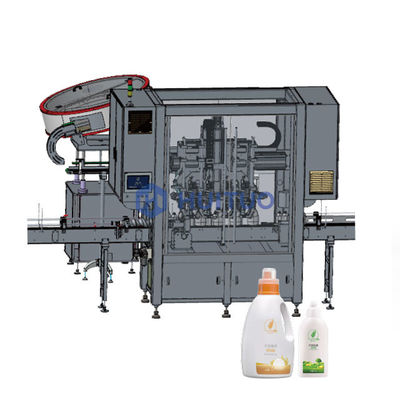 Máquina tampando servo da garrafa linear automática do parafuso com elevador e classificador do tampão